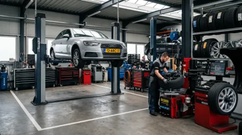Een professionele werkplaats met werkplaatsmachines